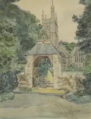 Ruskin Spear, Untitled, pen and ink and watercolour heightened with white 36 x 26cm