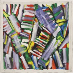 Tran Luu Hau, Untitled, acrylic on canvas overall 118.5 x 119.5cm