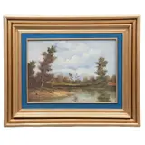 Anónimo, Sin título (paisaje), Óleo sobre tela