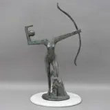 Raúl Abaonza F., DIANA CAZADORA, Bronce, patinado en color verde