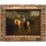 Jean-Adolphe Beaucé, RETRATO ECUESTRE DE MAXIMILIANO DE HABSBURGO, Óleo sobre tela