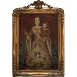 Nuestra Señora del Rosario, MÉXICO, SIGLO XVIII, Óleo sobre tela