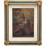 la Educación de la Virgen, MÉXICO, SIGLO XVIII, Óleo sobre tela