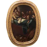 Dormición de la Virgen, MÉXICO, SIGLO XVIII, Óleo sobre tela