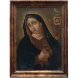 MÉXICO, SIGLO XIX by Virgen Dolorosa Con las Arma Christi, Óleo sobre lámina de zinc, offered Apr 2023