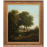 SIGLO XIX by Paisaje Con Hacienda, Óleo sobre tela, offered Apr 2023