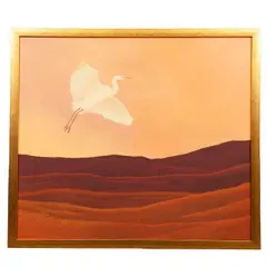 Flora Guerrero, El vuelo de la garza, 2023, Acrílico y óleo sobre tela