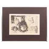 Jose Luis Cuevas, Self-Portrait Like Musicians (Autorretrato como músicos), Litografía 6 / 20