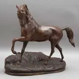 Caballo, FRANCIA, SIGLO XX, Bronce patinado en color marrón