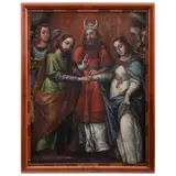 los Desposorios de la Virgen, PUEBLA, MÉXICO, SIGLO XVIII, Óleo sobre tela