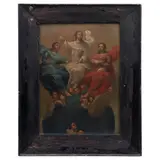 Trinidad Antropomorfa, MÉXICO, SIGLO XIX, Óleo sobre tela