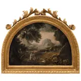 ITALIA, SIGLO XVIII by Paisaje Con Lavanderas y Pastores, Óleo sobre tela, offered Feb 2023