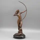 Carlos Espino, DIANA CAZADORA, Bronce, patinado en color marrón
