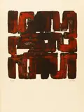Pierre Soulages, Auktion 422, Los 884, 1957, Farbige Aquatinta auf BFK RIVES (Wasserzeichen)