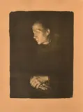 Arbeiterfrau im Profil nach links by Käthe Kollwitz, 1903, Lithografie auf gelblichem Bütten, sold Aug 2018