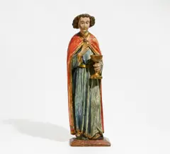 Mittelrhein, Auktion 425, Los 306, Weichholz, farbig gefasst. Maße: 90cm