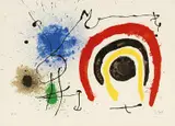 Aus: Die Eidechse mit den Goldfedern by Joan Miró, 1967, Farblithografie auf Velin, sold Jun 2020