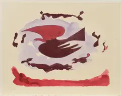 Aus: "L'ordre des oiseaux" by Georges Braque, 1962, Farbaquatinta auf Richard de Bas (Wasserzeichen), sold Jan 2019