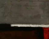 Wilfried Reckewitz, "Horizont mit Rot", 1965, Öl auf Leinwand