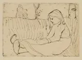 Paula Modersohn-Becker, Sitzendes Kind, Radierung auf Velin