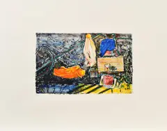 Ohne Titel by Norbert Tadeusz, 1993, Farblithografie auf Hahnemühle (Wasserzeichen), sold Oct 2018