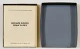 Graue Bilder by Gerhard Richter, 1974, Orig.-Kartonbox, Innendeckel mit grauer Farbe gefasst, mit typ. bedr. doppels. Faltblatt und Karton-Leporello mit 12 Off, sold Sep 2018
