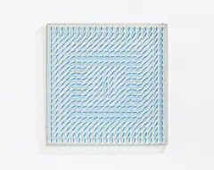 Auktion 419, Los 108 by Hartmut Böhm, 1969, Blaues Plexiglas in Plexiglaskastenrahmen, sold Nov 2018