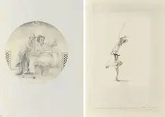 André Thomkins, Konvolut von 2 Zeichnungen, a) Allegorie of Europa