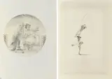 André Thomkins, Konvolut von 2 Zeichnungen