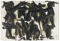 David Smith, "Day of the Girls", 1958, Mischtechnik (Tinte und Goldfarbe) auf A. MILLBOURNE HANDMADE (Wasserzeichen)