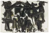 David Smith, "Day of the Girls", 1958, Mischtechnik (Tinte und Goldfarbe) auf A. MILLBOURNE HANDMADE (Wasserzeichen)