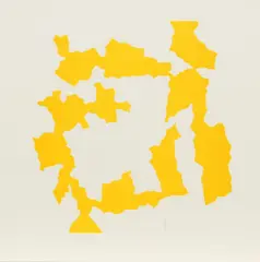 Composition (Gelb-Orange) by Jean Arp, 1964, Farbholzschnitt auf Bütten, sold Oct 2018