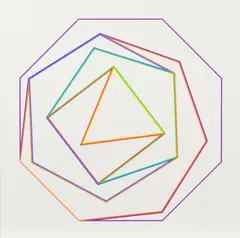 Ohne Titel by Max Bill, Farbserigrafie auf Fabriano (Wasserzeichen), sold Oct 2018