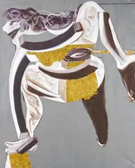 Wolf Vostell, Auktion 422, Los 930, 1992, Acryl und Blattgold auf Leinwand