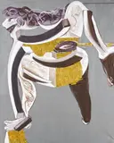 Wolf Vostell, Auktion 422, Los 930, 1992, Acryl und Blattgold auf Leinwand