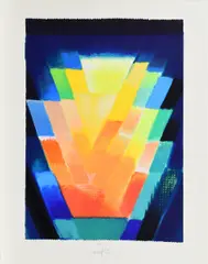 Le bouqet by Heinz Mack, 1999, Farbserigrafie auf Velin, sold Sep 2018