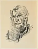 Otto Dix, Großes Selbstbildnis, 1965, Lithografie auf BFK RIVES (Wasserzeichen)