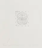 Ugo Dossi, Form der Begrenzung des Denkbaren, 1977, Lithografie und Bleistift auf leichtem Karton