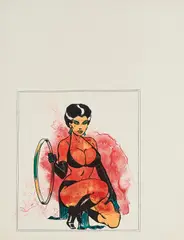 Allen Jones, Woman-Splash (Kniende Frau), 1970, Farblithografie auf Arches (Velin)
