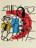 Fernand Léger, Couple, 1955, Farblithografie auf ARCHES (Wasserzeichen)