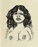 Otto Dix, Halbakt von vorn, 1966, Lithografie auf BFK RIVES (Wasserzeichen)