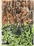 Jörg Immendorff, Versuch, Adler zu werden, 1992, Farblithografie auf ARCHES FRANCE (Wasserzeichen)