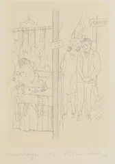 Christian Schad, Knutschologe, 1929, Lithografie auf Velin