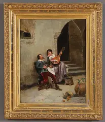 Afternoon Delight by French School, 1895, Oil on canvas, offered May 2011