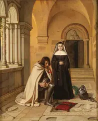 Wilhelm Koller, Crusader Praying at an Abby Grave, 1871, Oil on canvas