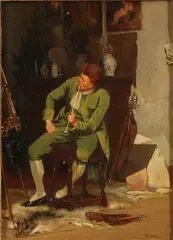 Stephen Lewin, The Connoisseur, 1886, Oil on wood panel