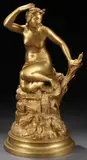B. Barraulte, Water Nymph, Gilt bronze