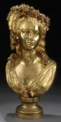 Bust of a Woman by Jean-Jules Salmson, 1873, Gilded bronze, offered May 2011