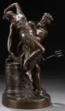Continental School, A bronze figural grouping with Neptune after Gaspard Marsy (French 1624-1681), Bronze with dark brown patina