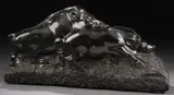 Édouard-Marcel Sandoz, Wild Boars, Carved Belgian marble